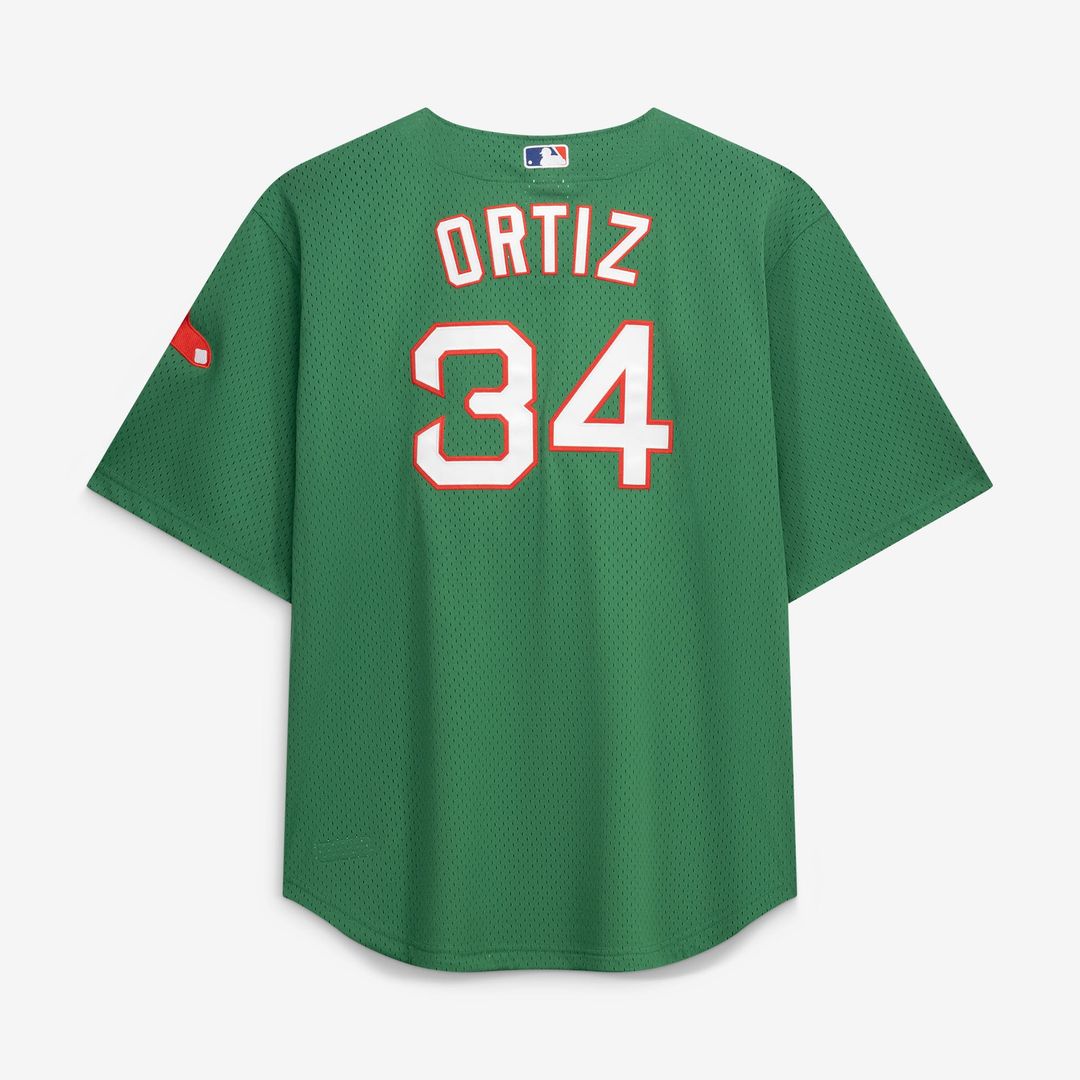 Boston Red Sox David Ortiz | Mitchell & Ness Kelly Green Big & Tall Cooperstown Collection Mesh Batting Practice Jersey