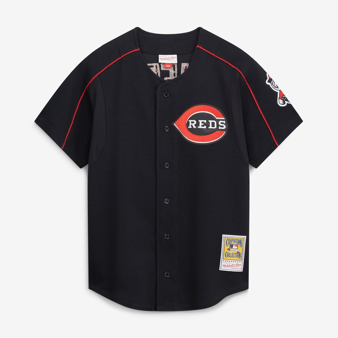 Cincinnati Reds Ken Griffey Jr. | Mitchell & Ness Black Cooperstown Collection Authentic Mesh Batting Practice Jersey